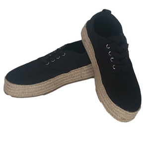 Divided H&M women's woven platform black shoes size 9.5